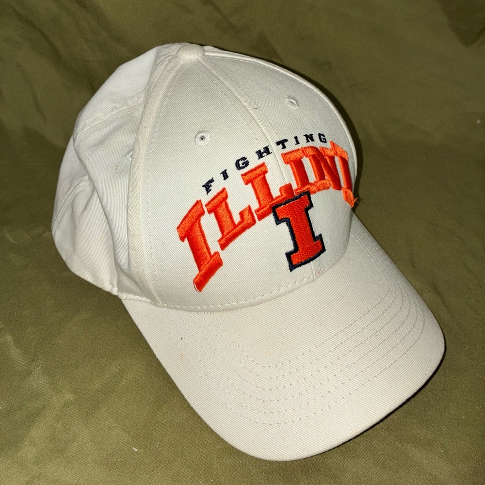Fighting Illini White and Orange Cap